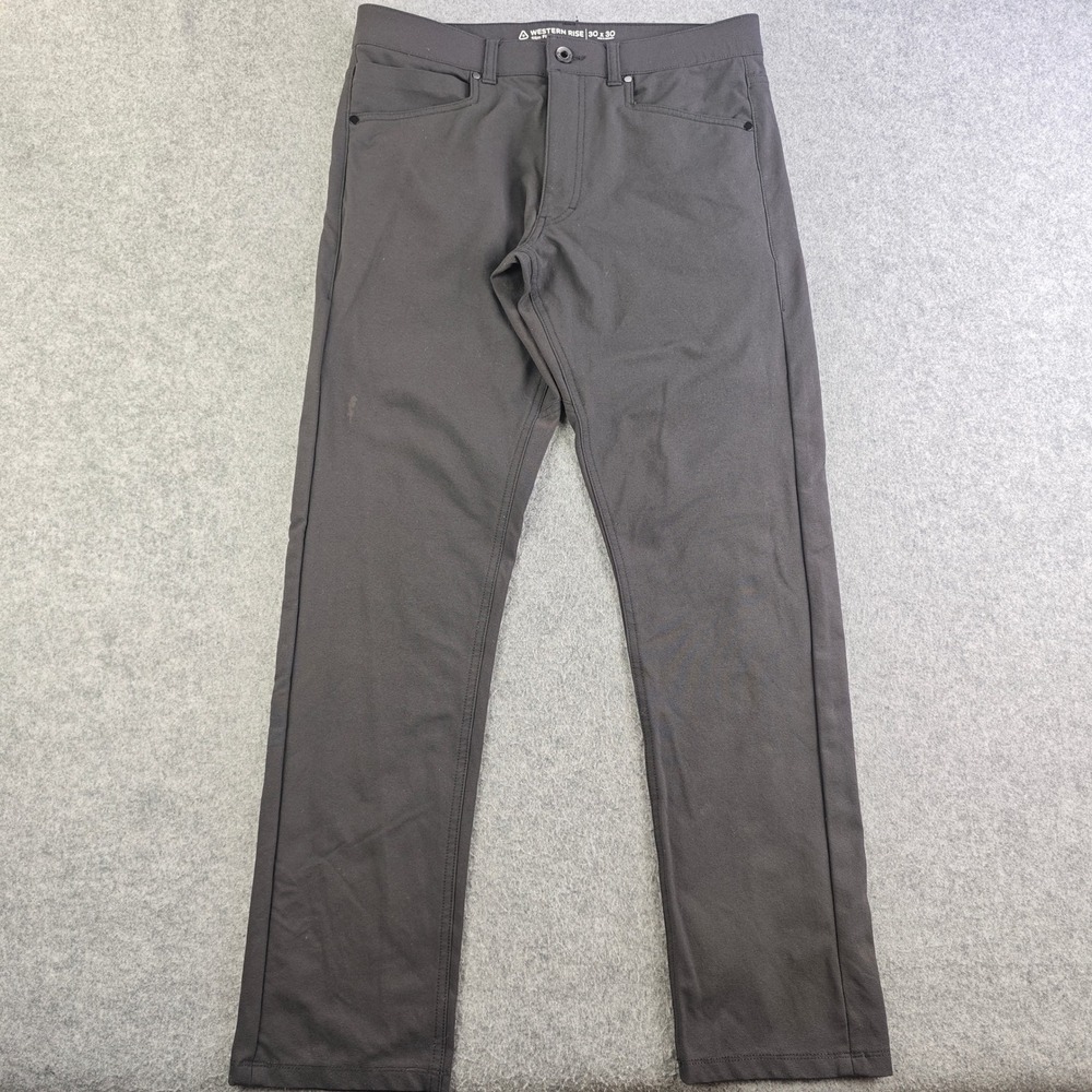 Western Rise AT Slim Fit Pants Mens 30x30 Charcoal Gray Technical Chino Stretch